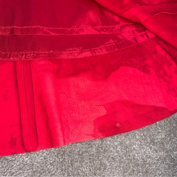 Vintage 80s Vakko Sz10 red 100% suede leather fully lined dress - Picture 14 of 14